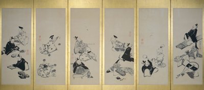 The Thirty-Six Immortal Poets (1 of a pair) by Ito Jakuchu